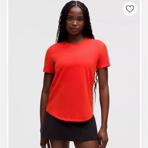 Lululemon Love Curved-Hem Crewneck T-Shirt
Size 8 
Red